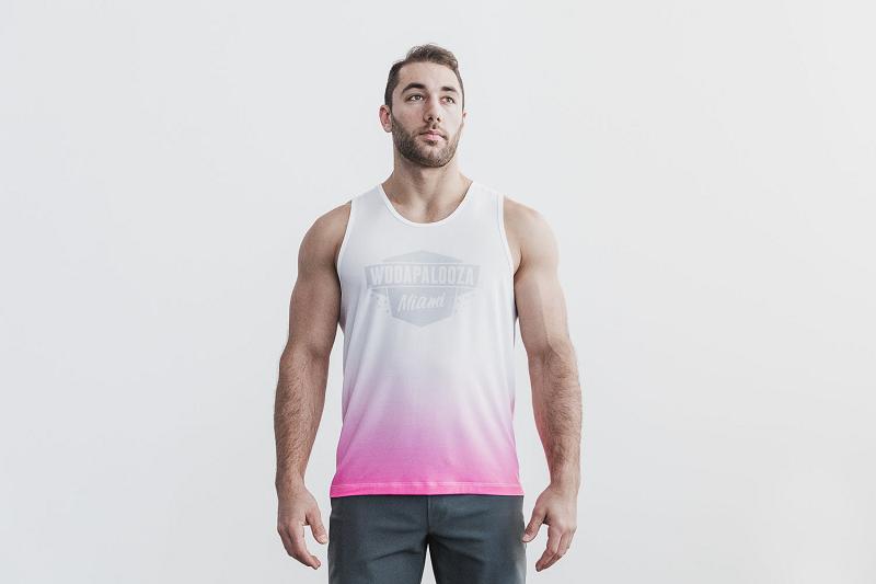 White Nobull Wodapalooza Tank (DIP-DYE) Men\'s Tanks | CA Z1590U